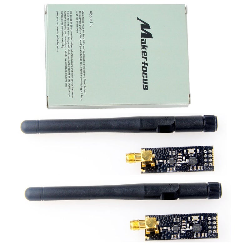 MakerFocus 2pcs nRF24L01+PA+LNA Wireless Transceiver RF Transceiver Module 2.4G 1100m with SMA Antenna for Arduino - Image 2